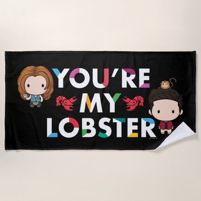 FRIENDS™ | Ross & Rachel  Lobster Chibi Beach Towel (Front)