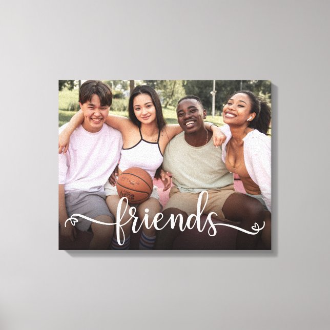 Friends Script Photo Canvas Print (Front)