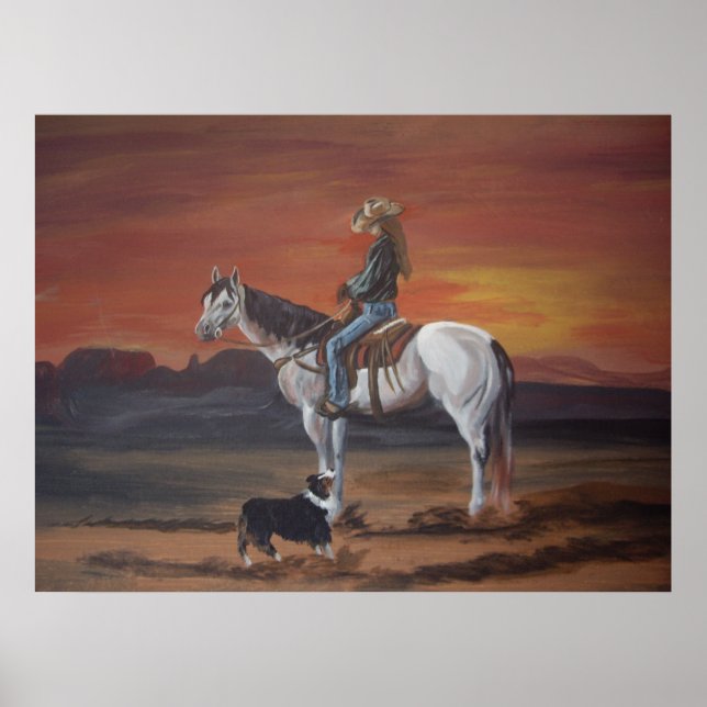 Friends Sharing a Sunset Poster (Front)