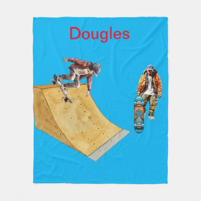 Friends skating  fleece blanket (Front)