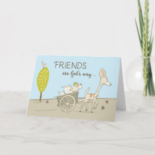 Friends Smooth the Road of Life Religious Card