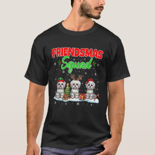 Friends Squad Christmas Three Santa Reindeer Elf M T-Shirt