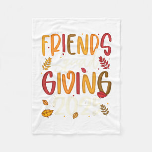 Friends Squad Giving 2025 Autumn Fall Thankful Tha Fleece Blanket