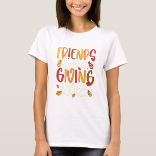 Friends Squad Giving 2025 Autumn Fall Thankful Tha T-Shirt