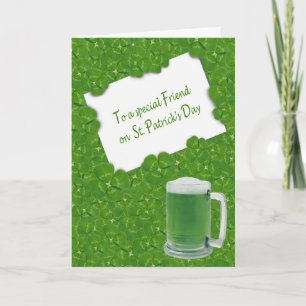Friend's St. Patrick's Day Four-leaf Clovers Card