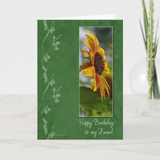 Friends Sunflower Photo Birthday Card (Front)