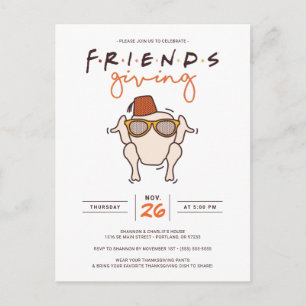 Friends T.V. Series Friendsgiving Party Invitation Postcard