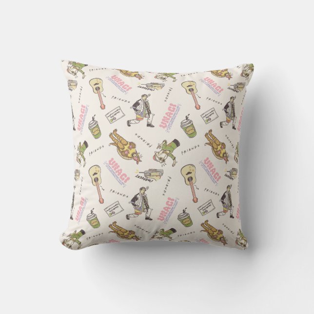 FRIENDS™ Tan Cartoon Pattern Cushion (Front)