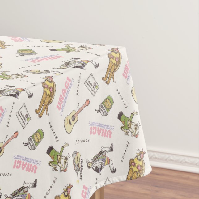 FRIENDS™ Tan Cartoon Pattern Tablecloth (In Situ)