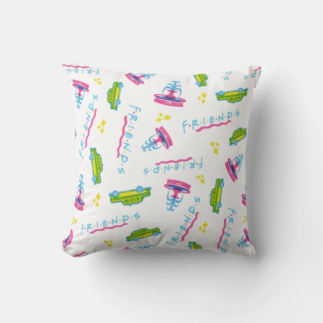 FRIENDS™ Taxi and Water Fountain Pattern Cushion (Front)