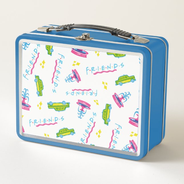 FRIENDS™ Taxi and Water Fountain Pattern Metal Lunch Box (Front)