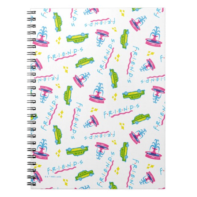 FRIENDS™ Taxi and Water Fountain Pattern Notebook (Front)