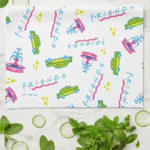 FRIENDS™ Taxi and Water Fountain Pattern Tea Towel
