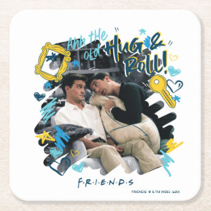 FRIENDS™ The Old Hug & Roll Square Paper Coaster
