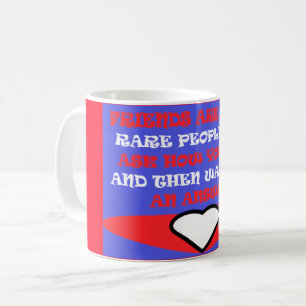 Friends themed design in red white and blue coffee mug
