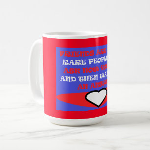 Friends themed design in red white and blue coffee mug