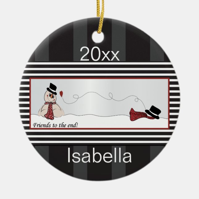 Friends to the End Ceramic Ornament (Front)