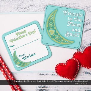 Friends to the Moon Kid's School Valentine's Day Card