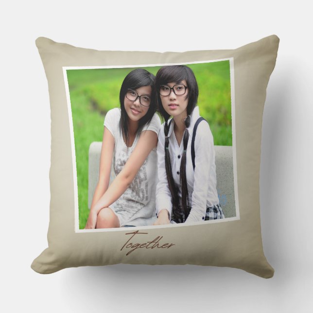 Friends together custom photo Throw Pillow (Front)