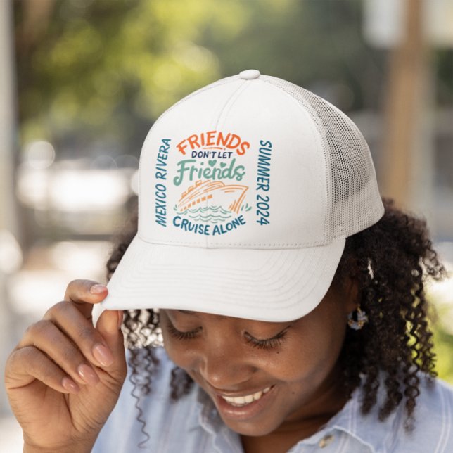 Friends Trip Cruising Cruise Cabin Door Trucker Hat (Creator Uploaded)