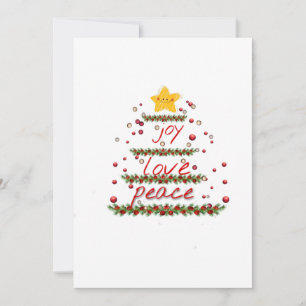 Friends tv show,love,peace and joy Christmas tree Holiday Card