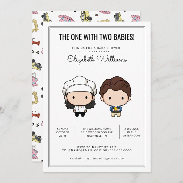 FRIENDS™ | Twins Baby Shower Invitation (Front/Back)