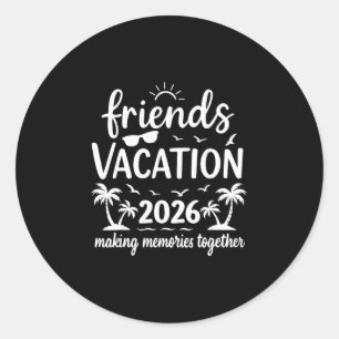 Friends Vacation 2026 Tropical Beach Squad  Classic Round Sticker