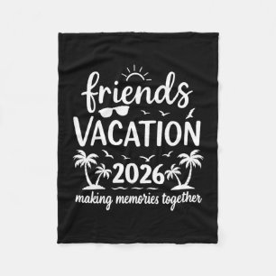 Friends Vacation 2026 Tropical Beach Squad Fleece Blanket