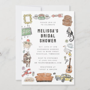 FRIENDS™ Watercolor Icons Bridal Shower Invitation