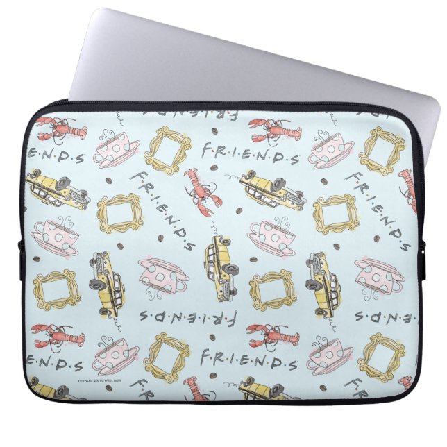 FRIENDS™ Watercolor Icons Pattern Laptop Sleeve (Front)