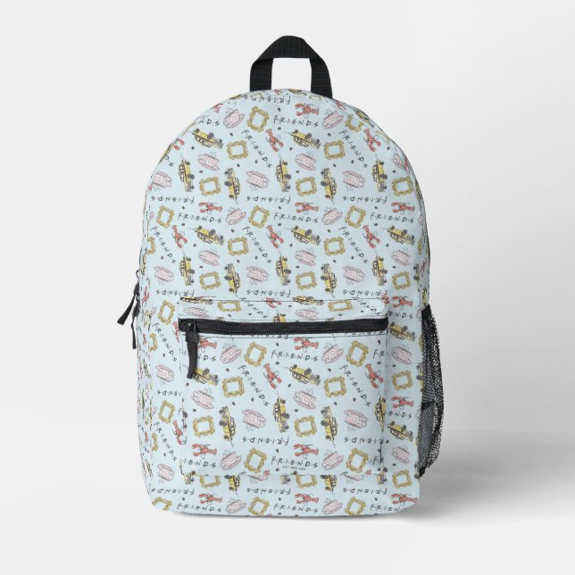 FRIENDS™ Watercolor Icons Pattern Printed Backpack (Front)