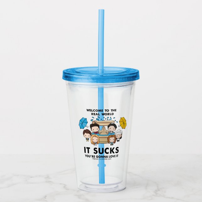 FRIENDS™ | Welcome to the Real World Chibi Acrylic Tumbler (Front)