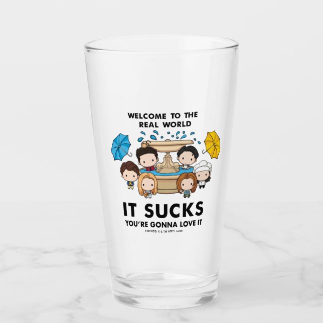 FRIENDS™ | Welcome to the Real World Chibi Glass (Front)