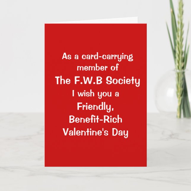Friends With Benefits Valentine Holiday Card (Front)