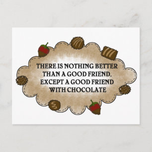 Friends With Chocolate Postcard