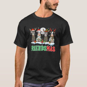 Friends Xmas Group Santa Reindeer Elf Donkeys Cows T-Shirt
