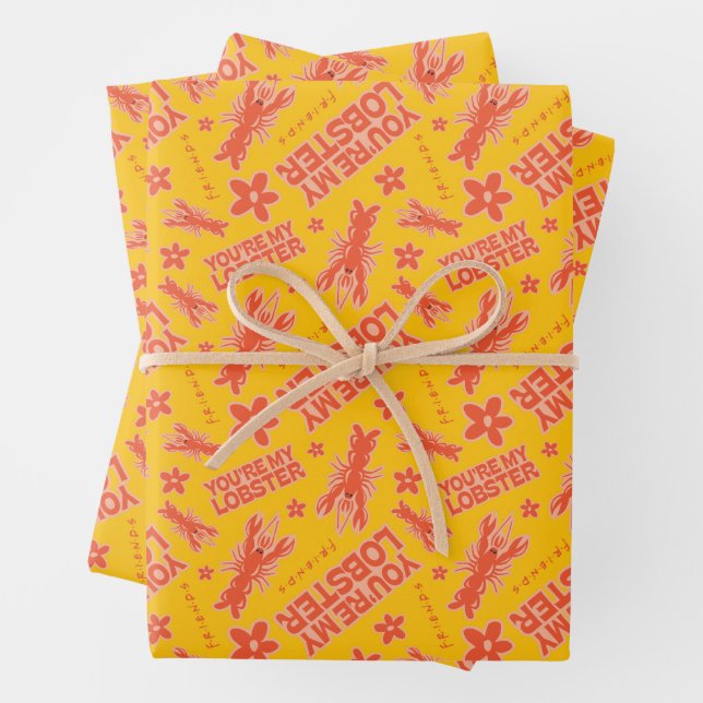 FRIENDS™ | You're My Lobster Vibrant Pattern Wrapping Paper Sheet (In situ)