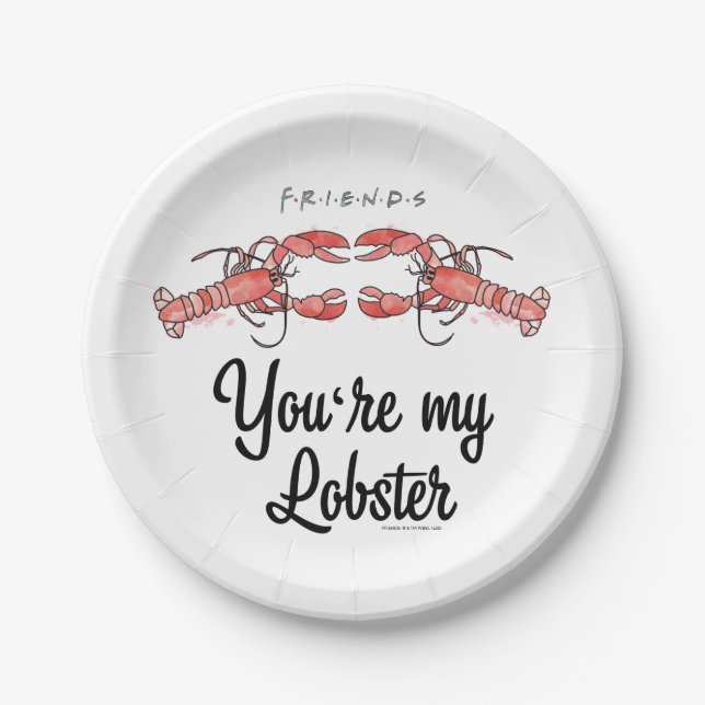 FRIENDS™ | You're my Lobster Watercolor Quote Paper Plate (Front)