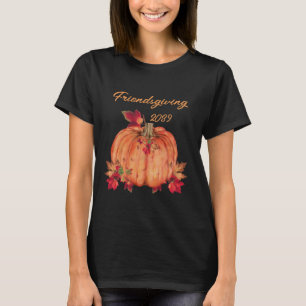 Friendsgiving Autumn Orange Pumpkins Fall Leaves T-Shirt