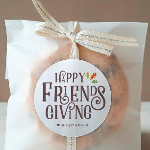 Friendsgiving   Colour of Autumn Classic Round Sticker