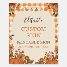 Friendsgiving Custom Table Sign Fall Pumpkin