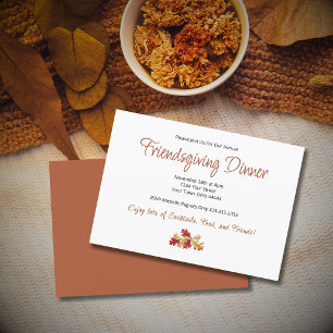 Friendsgiving Dinner Elegant Foliage Thanksgiving Invitation