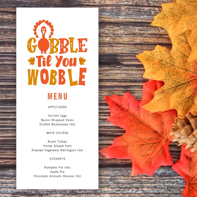 Friendsgiving Dinner Gobble Til You Wobble Menu (Creator Uploaded)