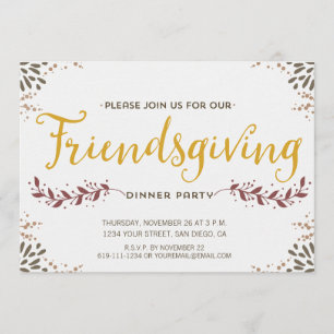 Friendsgiving dinner invitation