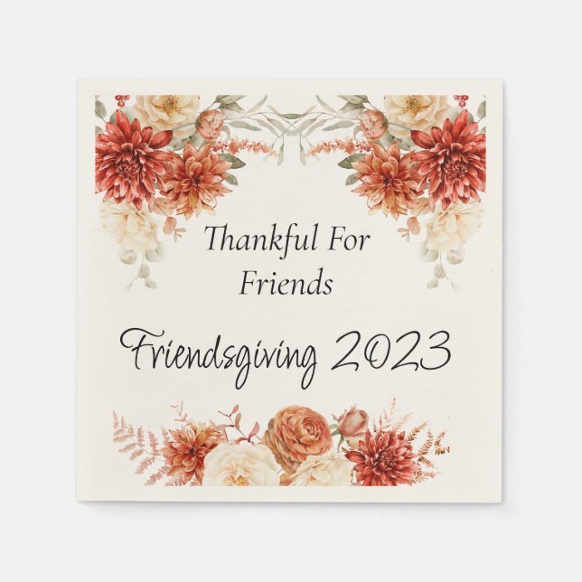 Friendsgiving Dinner Invitation Napkin (Front)