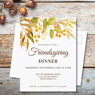Friendsgiving Dinner Invitation Postcard