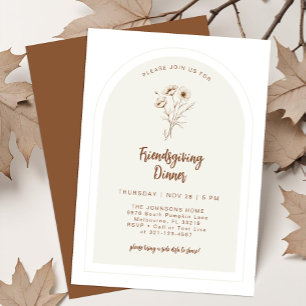 Friendsgiving Dinner Modern Floral Invitation