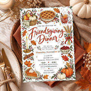 Friendsgiving Dinner Party Gathering Cosy Harvest  Invitation