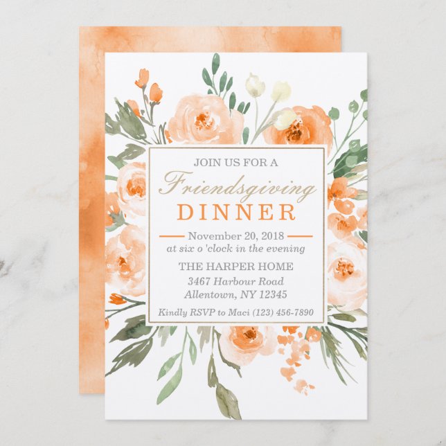 Friendsgiving Dinner Party Invitation (Front/Back)