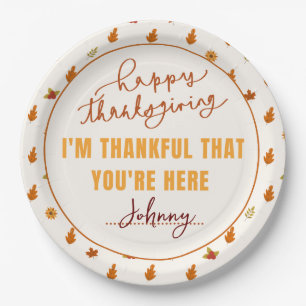 Friendsgiving Dinner Script Boho Party Tableware Paper Plate